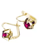 Vintage Cercei Rubin Aur galben 14K vec018y